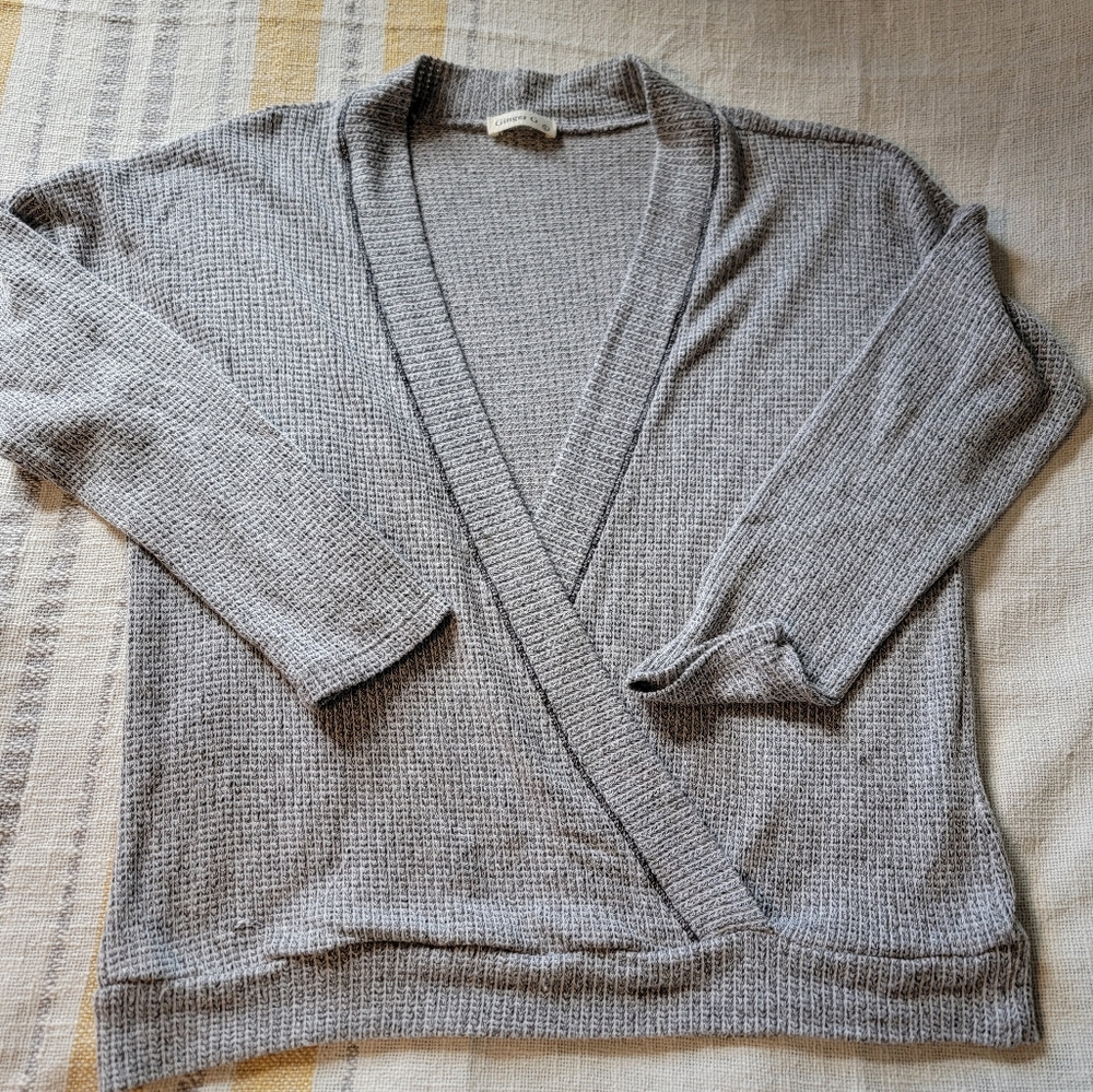 Ginger G deep V grey sweater